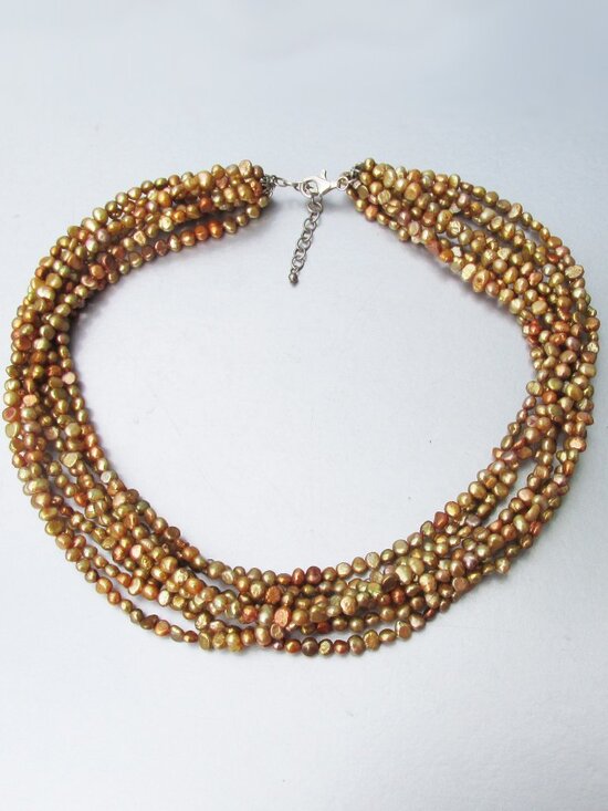 Silpada Jewelry - Retired SILPADA Shades of Copper 8 Str Freshwater Pearl Sterling Necklace N1366
